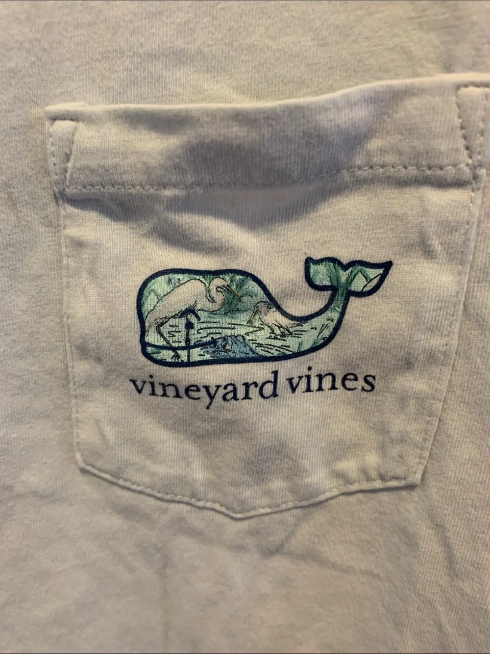 Vineyard Vines Light Blue Short-Sleeve Pocket Tee with Whale Logo​